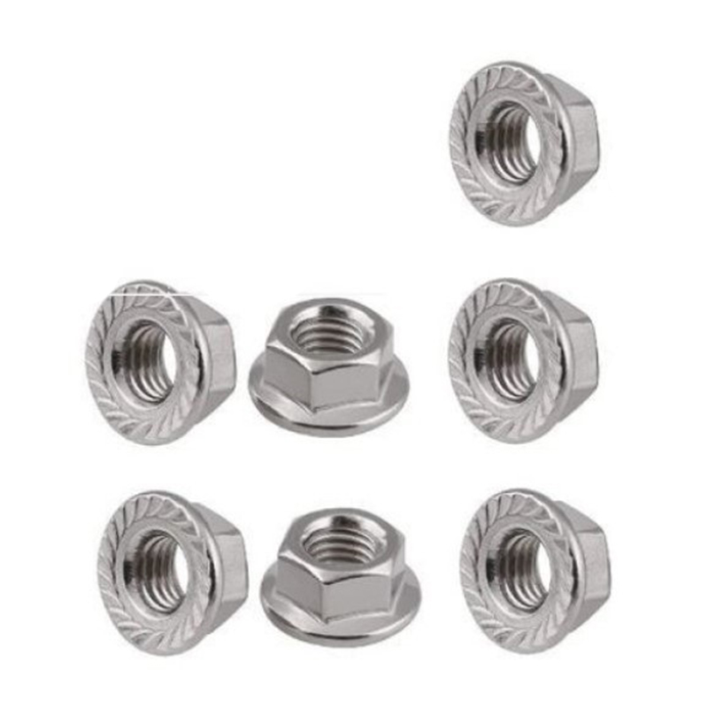 Dado esagonale con flangia seghettata liscia in acciaio inossidabile 304 da 3/8 Dado esagonale con flangia seghettata liscia in acciaio inossidabile 304 da 3/8